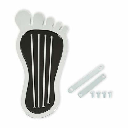 Mr. Gasket Foot Print Gas Pedal Pad - Aluminum -Chrome & Painted Black Trim 9645