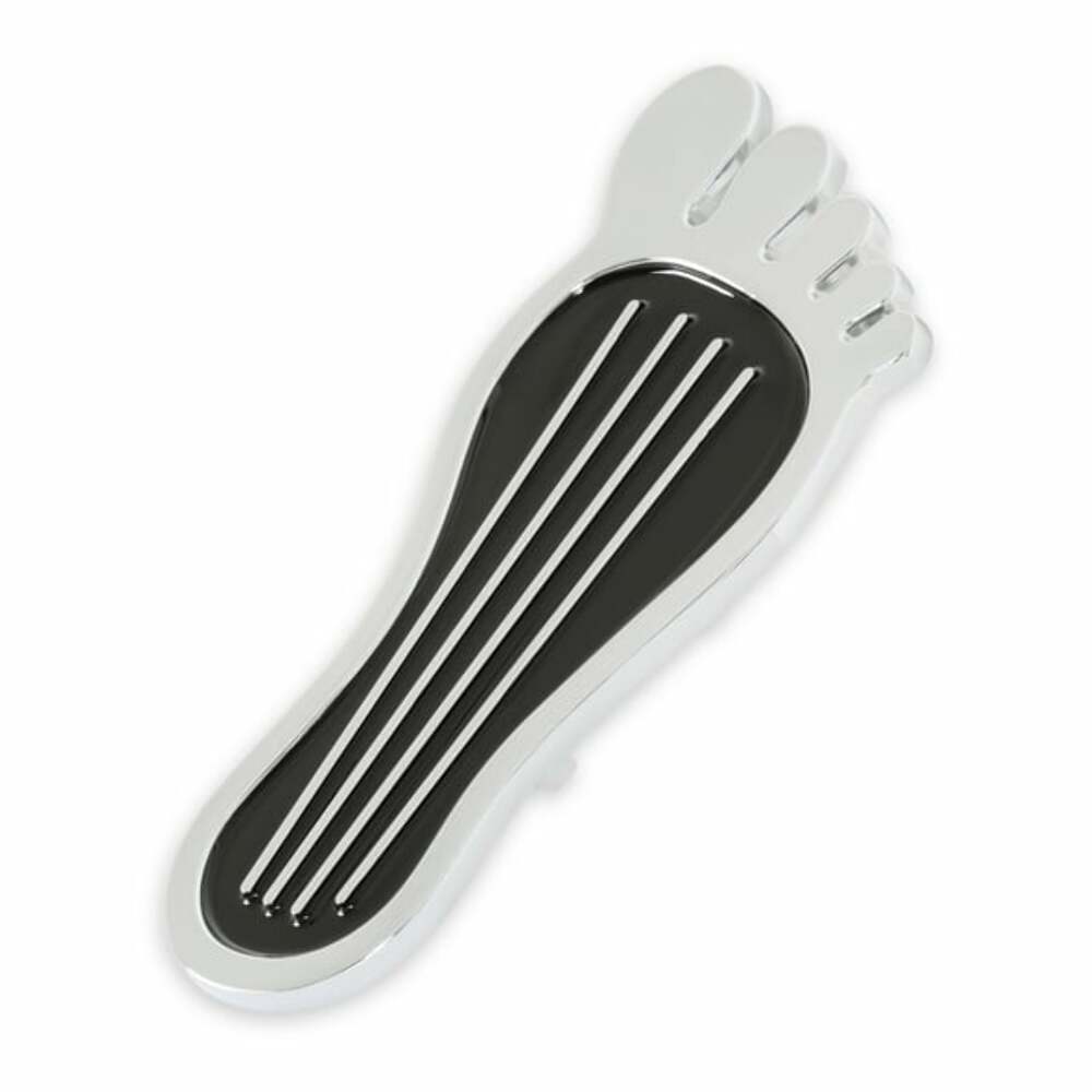 Mr. Gasket Foot Print Gas Pedal Pad - Aluminum -Chrome & Painted Black Trim 9645