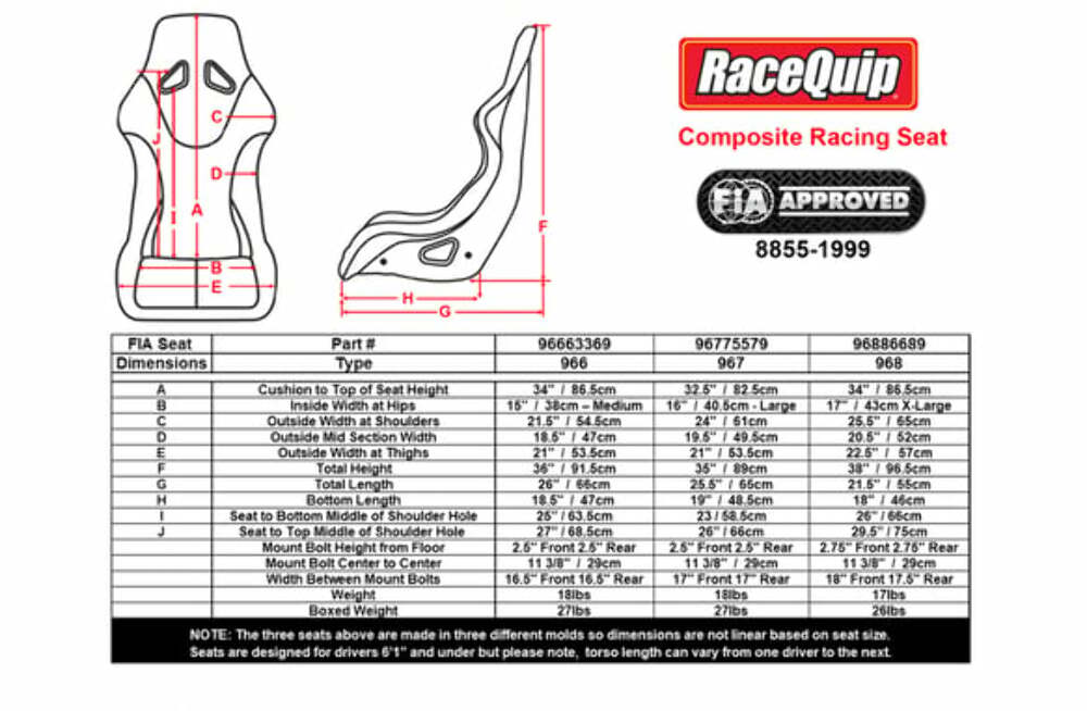Fia Racing Seat 15 Medium - 96663369RQP