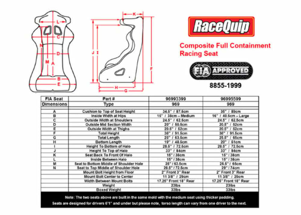 Fia Containment Seat 16 Large - 96995599RQP