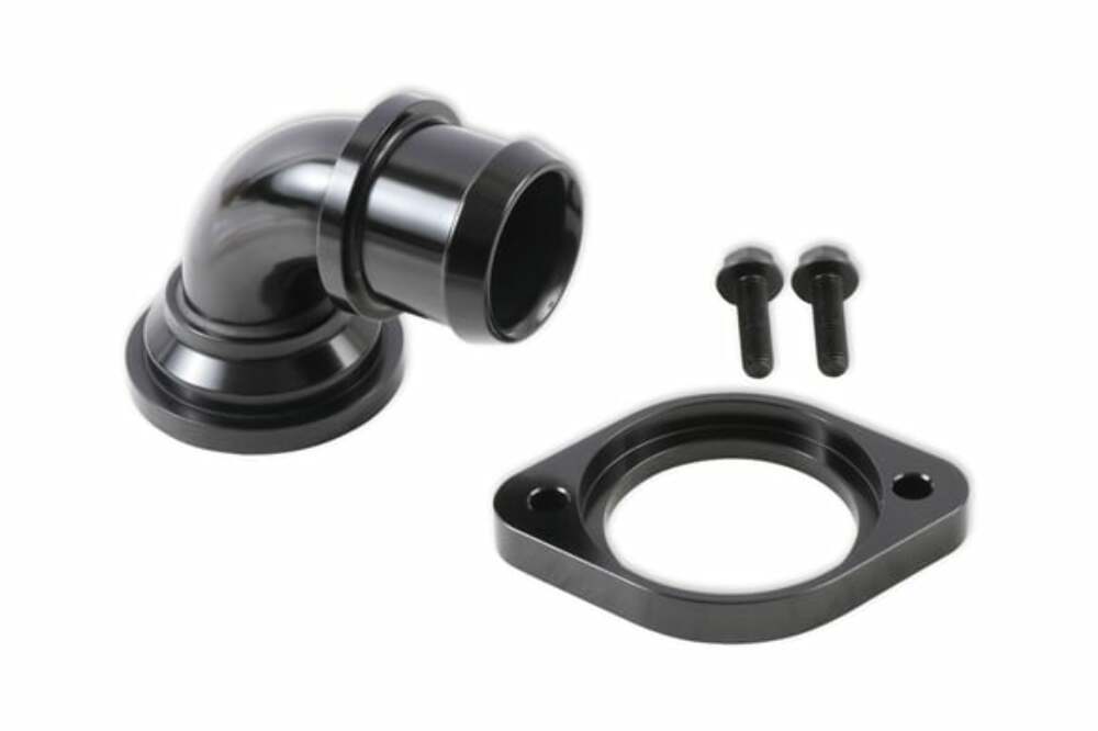 Holley Water Neck - Swivel 90 Degree Angle - Black - 97-341