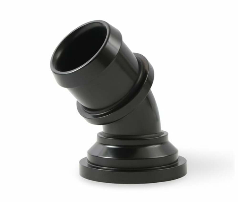 Holley Water Neck - Swivel 45 Degree Angle - Black - 97-343