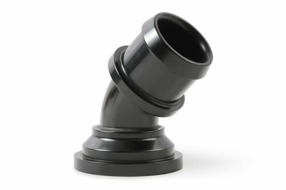 Holley Water Neck - Swivel 45 Degree Angle - Black - 97-343