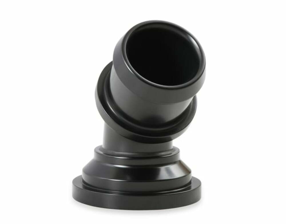 Holley Water Neck - Swivel 45 Degree Angle - Black - 97-343