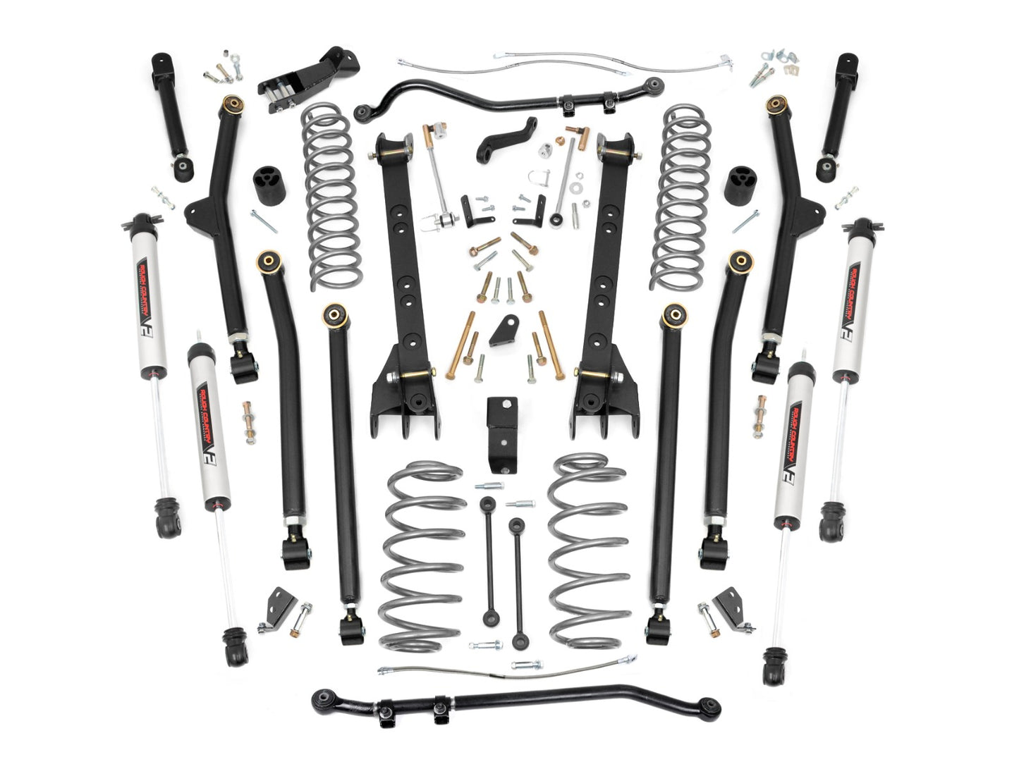 Rough Country 4 Inch Lift Kit - Long Arm - V2 - Jeep Wrangler TJ 4WD (1997-2006) - 66370