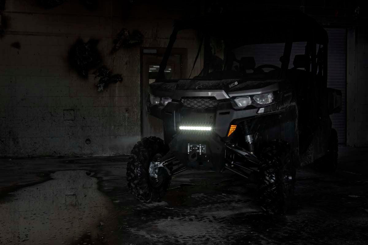 Fits Can-Am Defender HD 8/HD 9/HD 10 LED Light Bumper Mount 12" Black 97001