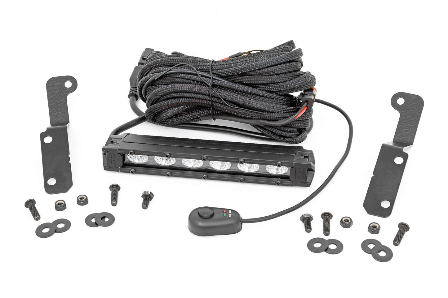 Fits Can-Am Maverick X3 LED Light Kit; Cowl Mount; 6" Black Slimline; 97020