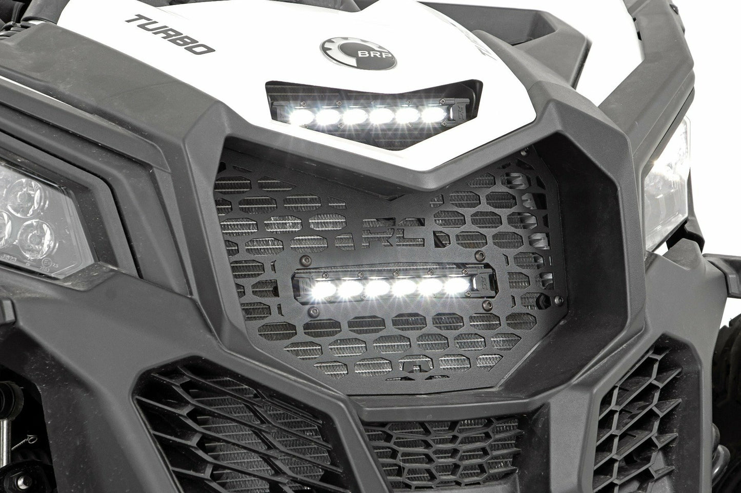 Fits Can-Am Maverick X3 LED Light Kit; Grille Mount; 6" Black Slimline; 97022