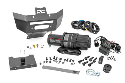 Fits Can-Am Renegade (12-15) Winch Bumper; 4500-Lb Winch; Synthetic Rope; 97070