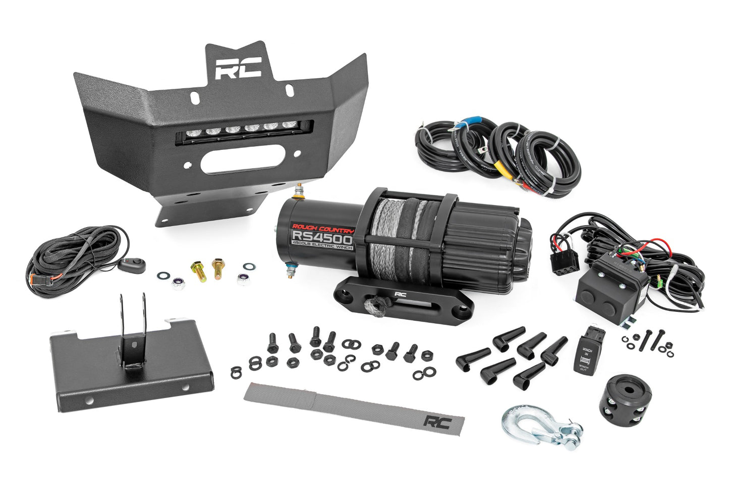 Fits Can-Am Renegade Winch Bumper; 4500-Lb; Black Series LED; 6" Light; 97071