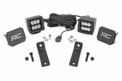 Fits Can-Am Maverick Sport LED Light; Rear Mount; 2" Black Pair; Flood; 97082
