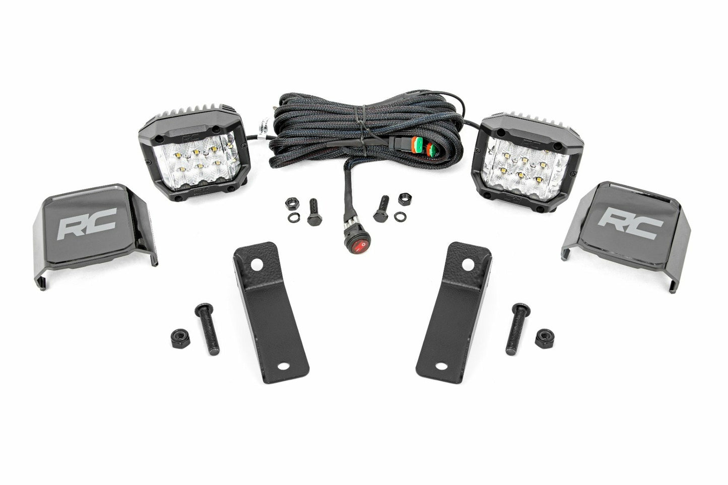 Fits Can-Am Maverick Sport LED Light Rear Mount 2" Chrome Pair Wide Angle 97083