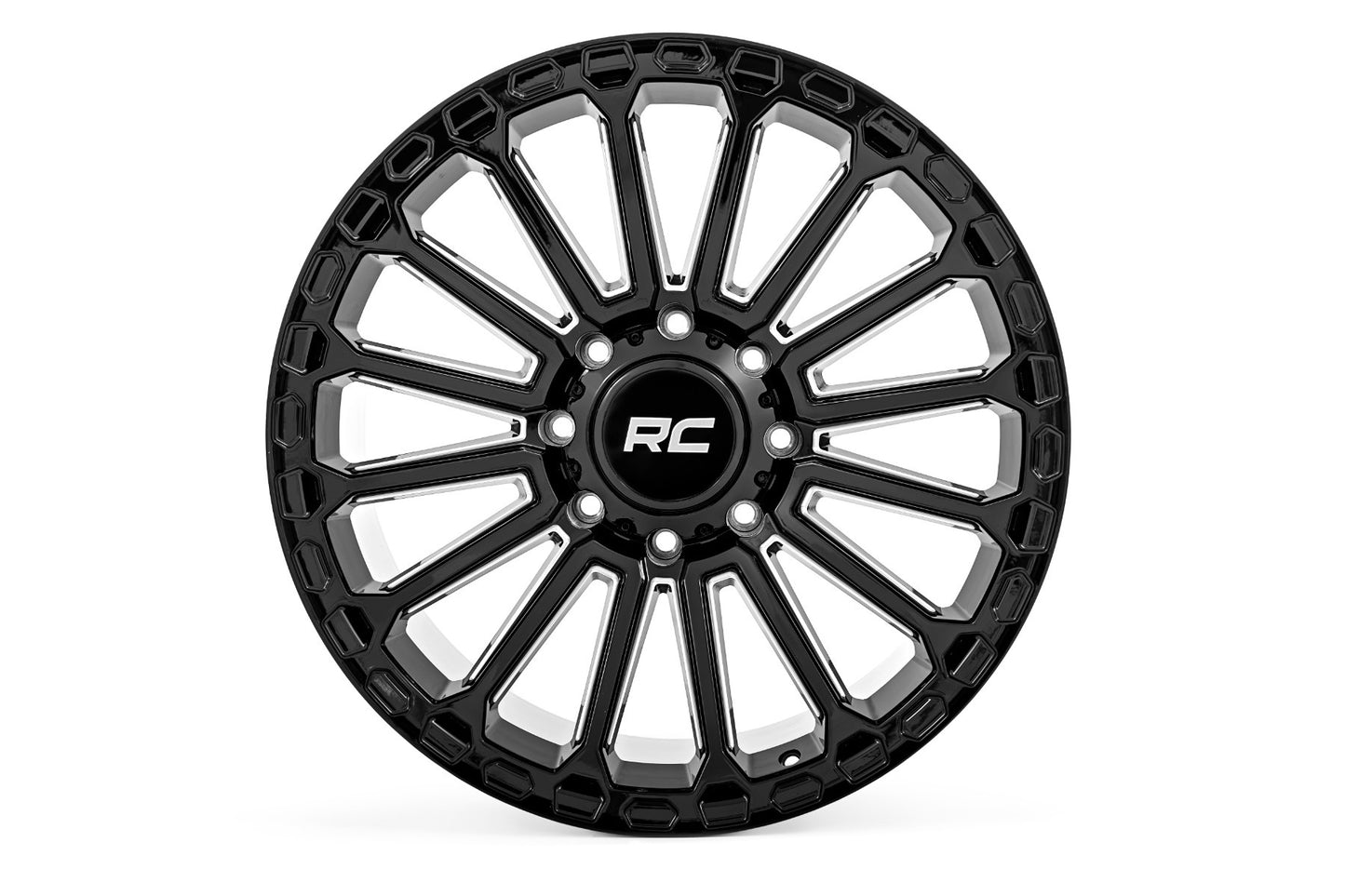 Rough Country 97 Series Wheel; One-Piece; Gloss Black; 17x9; 5x5; -12mm 97170918