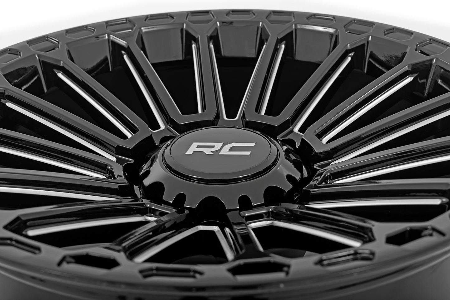 Rough Country 97 Series Wheel; One-Piece; Gloss Black; 17x9; 5x5; -12mm 97170918
