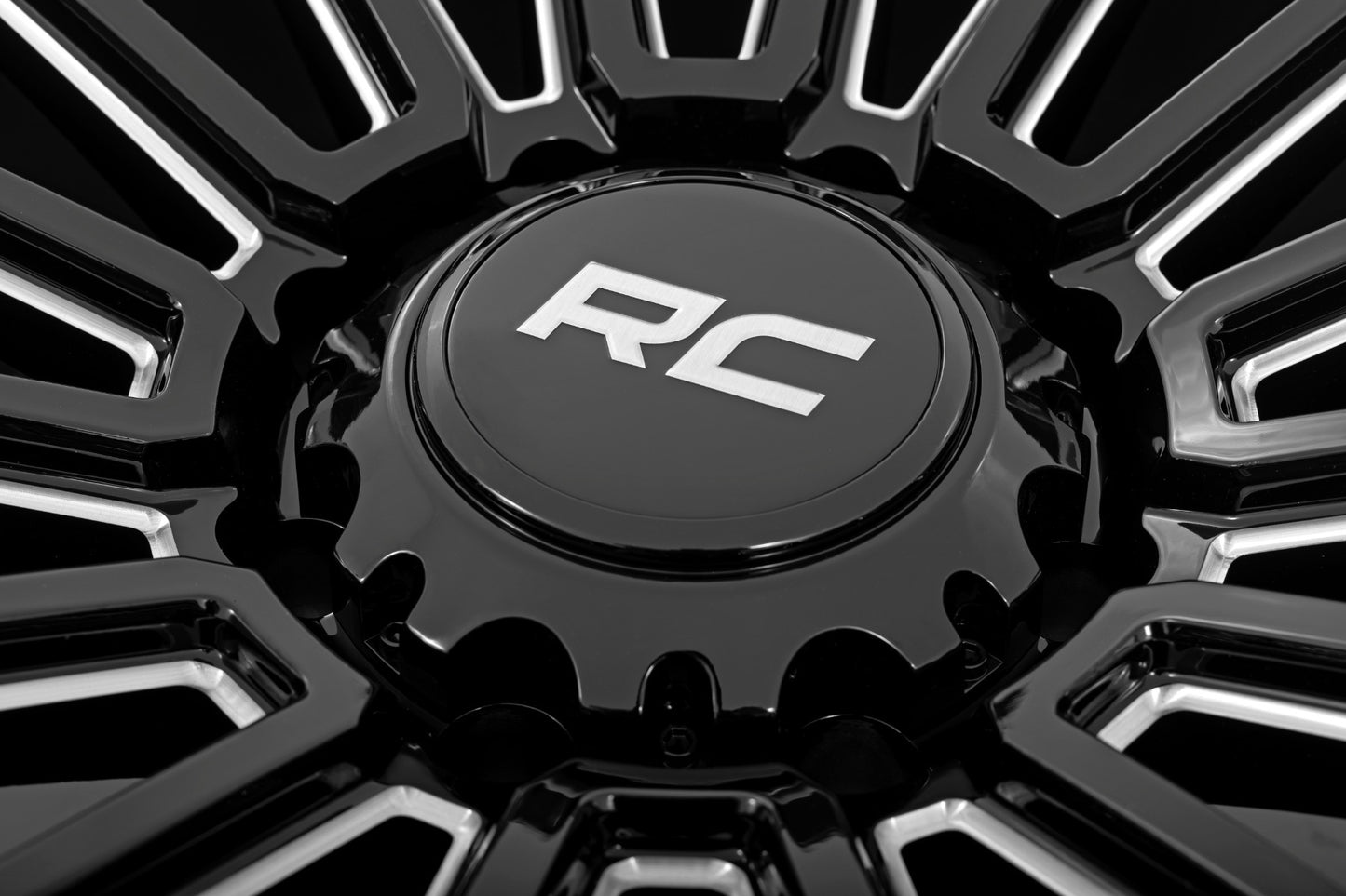 Rough Country 97 Series Wheel; One-Piece; Gloss Black; 17x9; 5x5; -12mm 97170918