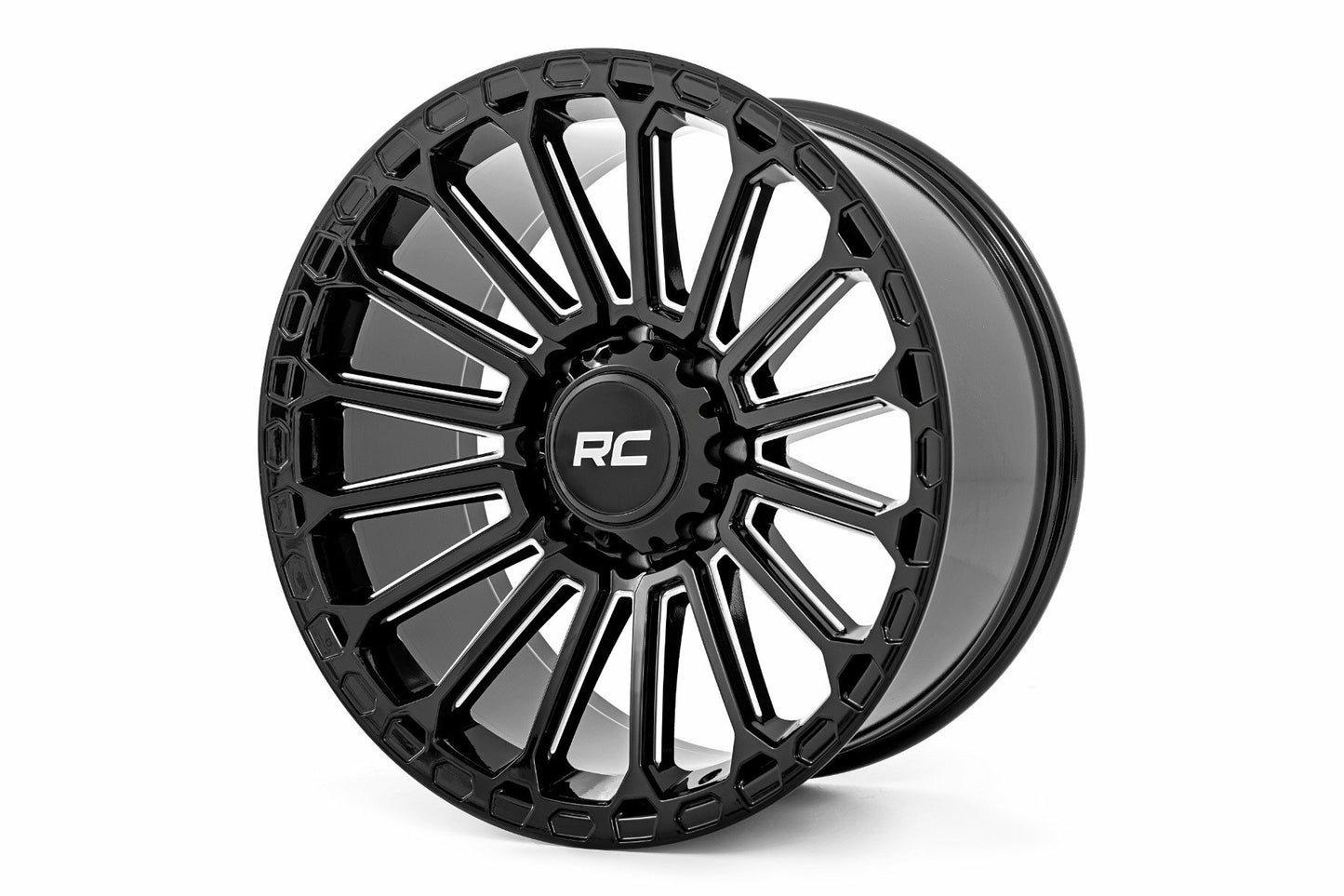 Rough Country 97 Series Wheel; One-Piece; Gloss Black; 17x9; 5x5; -12mm 97170918