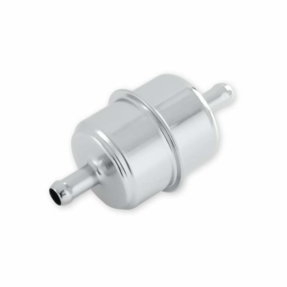 Mr. Gasket Chrome Fuel Filter - Fits 3/8 Inch Hose - 9746