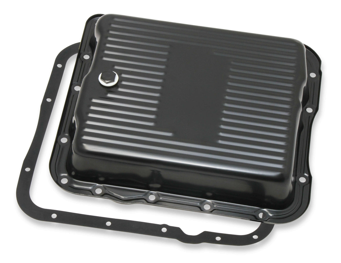 Mr. Gasket Transmission Oil Pan - Black Steel - 9767BMRG