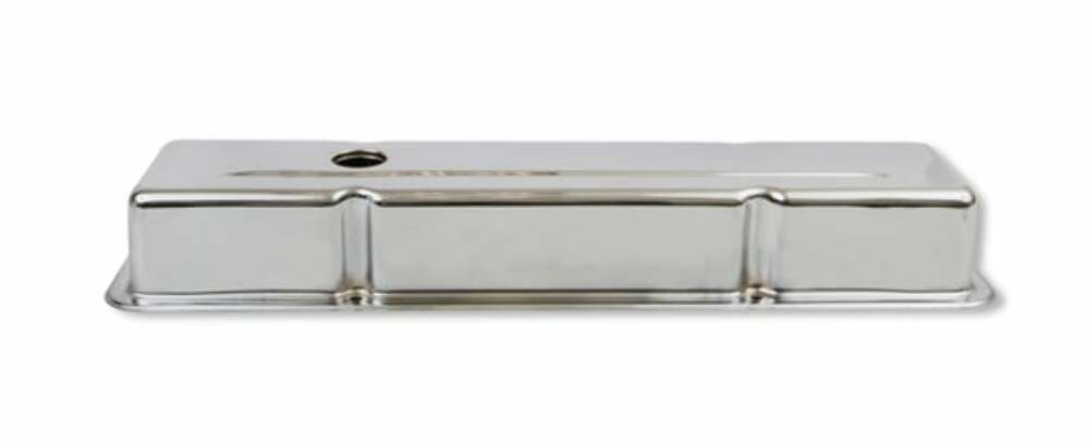 Mr. Gasket  9800 - Chrome Valve Covers - Dual Cap Holes - Fits 1960-1986 Chevrolet Small Block 262-400