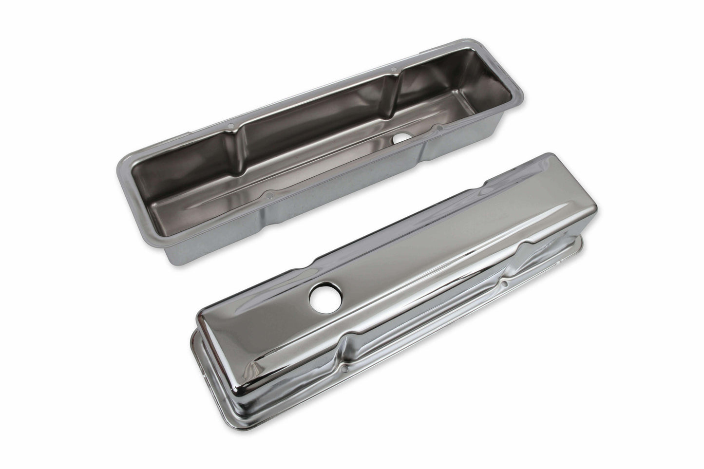 Mr. Gasket Chrome Tall-Style Valve Covers without Baffle - 9801
