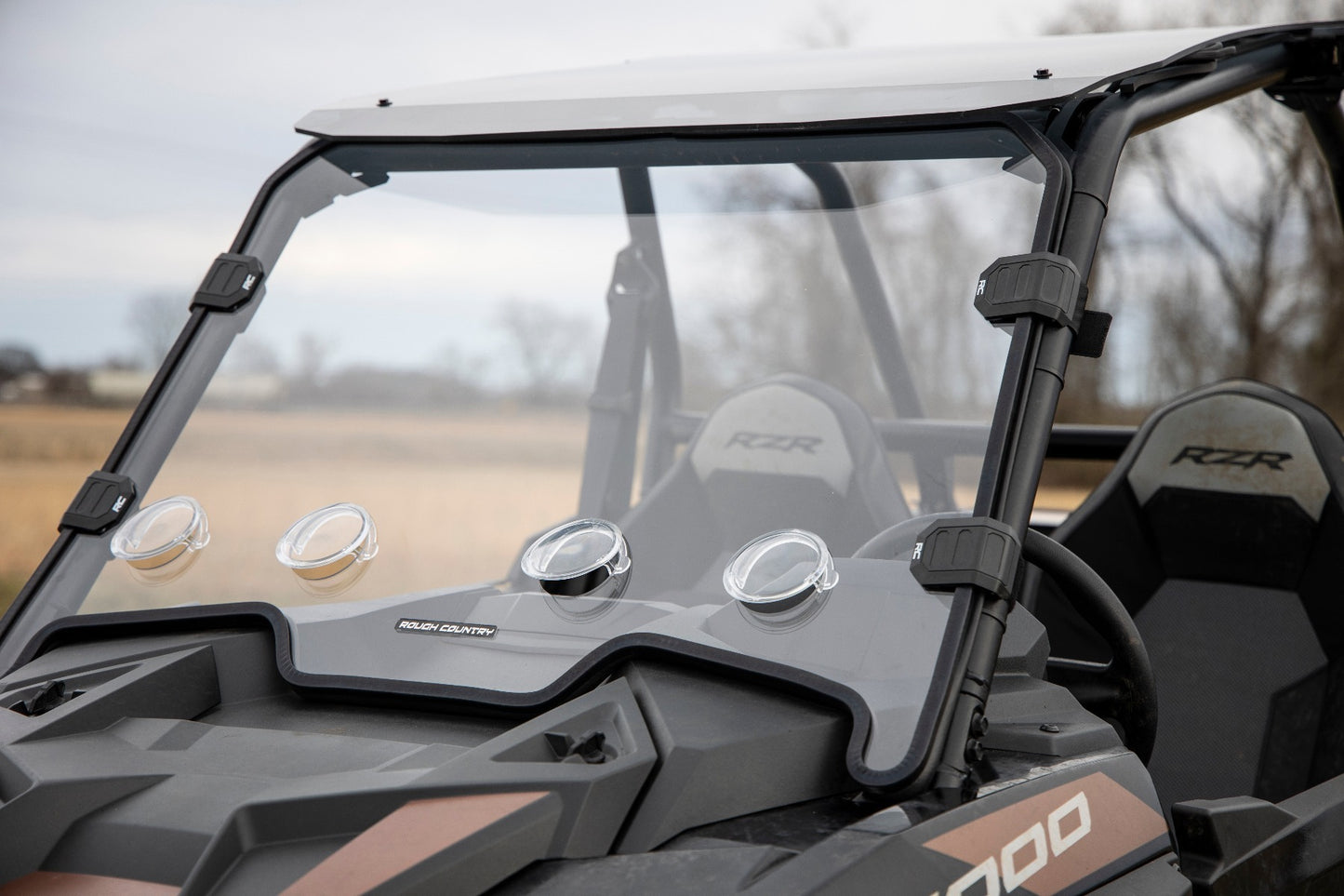 Fits Polaris RZR Vented Full Windshield; Scratch Resistant; 98292010
