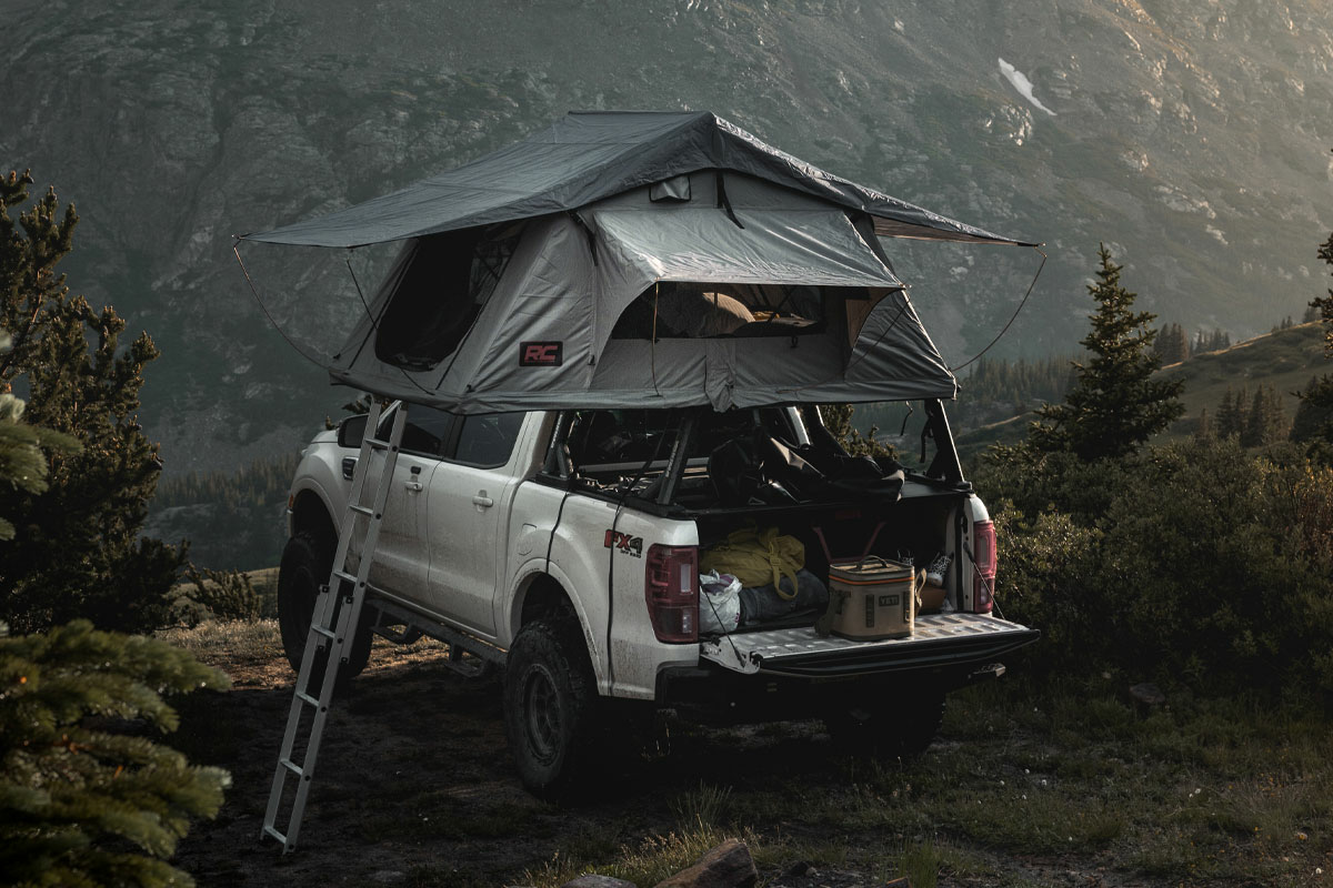Roof Top Tent Rack Mount 12 Volt Accessory w/Ladder Extension & LED Light 99049