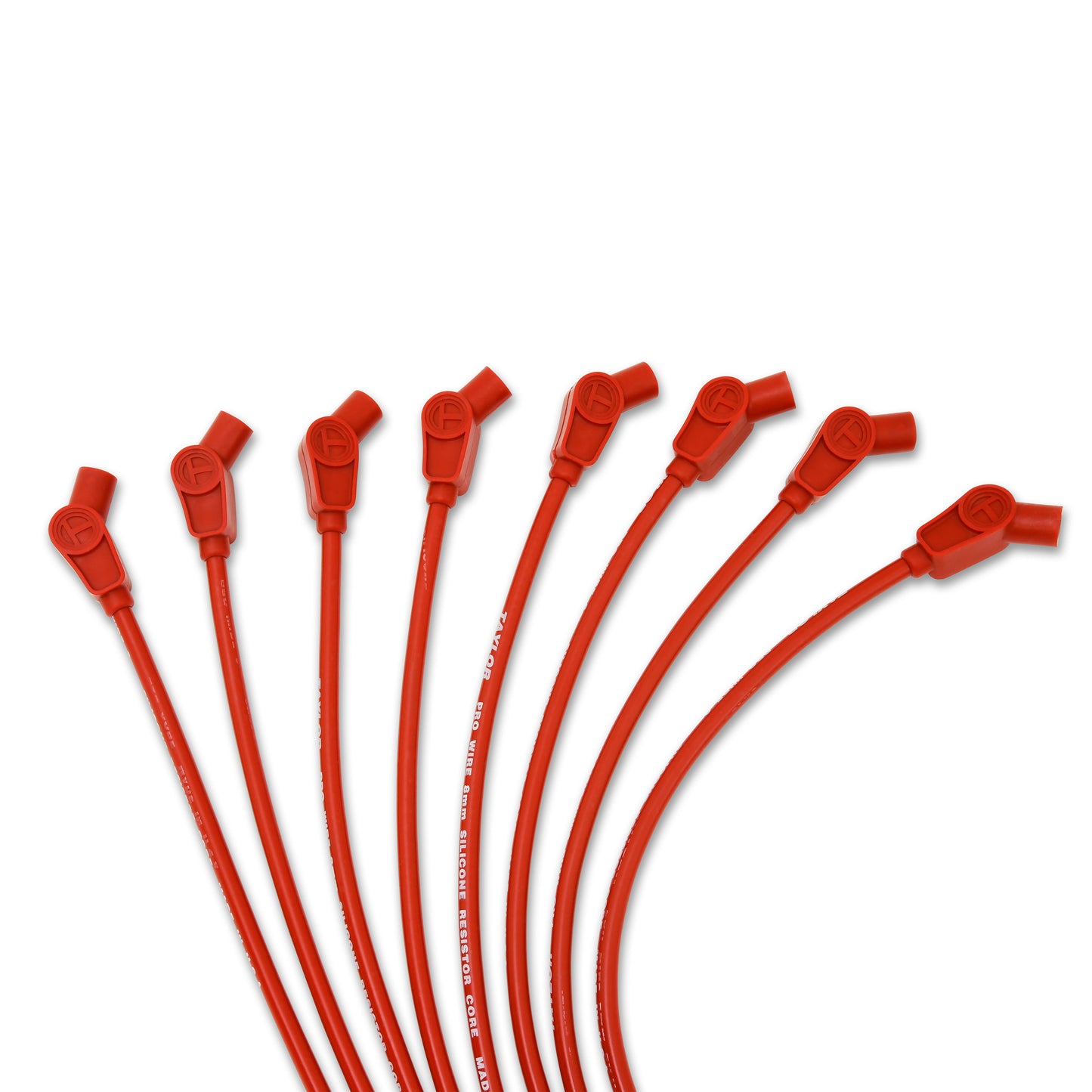 Spark Plug Wire Set Universal 8mm Silicone 135? 3500 ohm/ft Prowire Red 70253