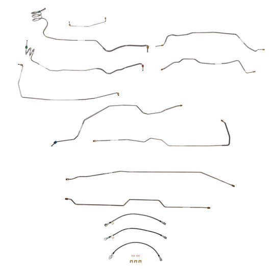 1973-79 Chevy C-10 w/ Single Cab and Short Bed; Complete Brake Line and Hose Kit; Stainless BLH145SS