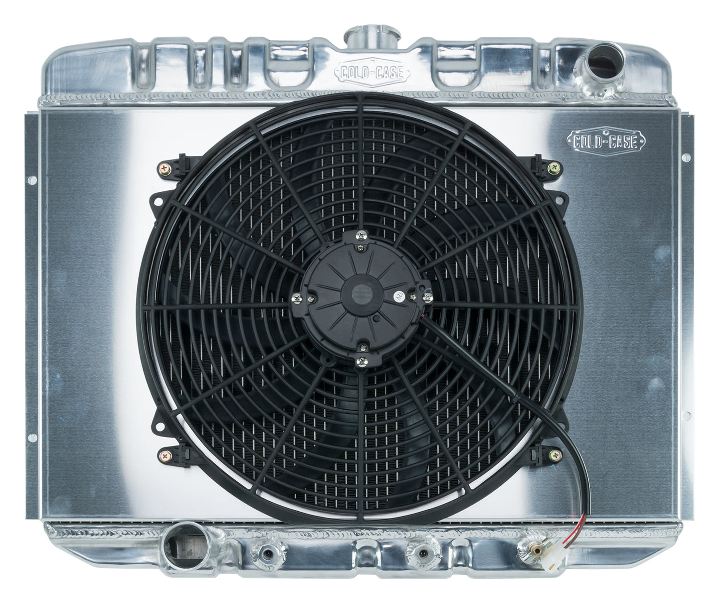 67-70 Mustang BB 24 Inch Aluminum Performance Radiator And 16 Fan Kit