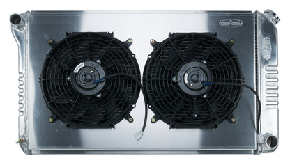 68-77 A-Body Aluminum Radiator Manual Dual 14 Inch Fan Kit Cold Case Radiators