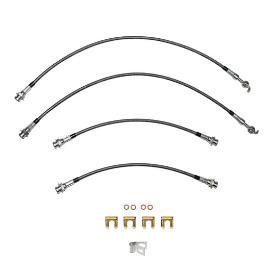 2001-05 Toyota Rav4, 2.0L, 2WD, Brake Hose Kit; Braided Flex Hose HSK0083SS