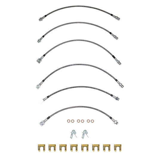 2007-18 GM 1500 Truck, Disc, Brake Hose Kit; Braided Flex Hose HSK0084SS