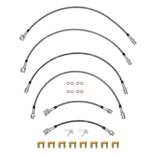 2011 GMC Sierra 2500 HD 6.0L 4WD Brake Hose Kit; Braided Flex Hose HSK0086SS