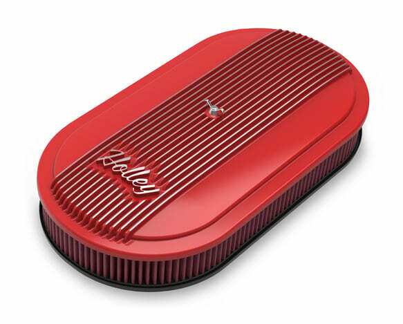 Holley Vintage Series Oval Air Cleaner - Gloss Red Machined - 120-404