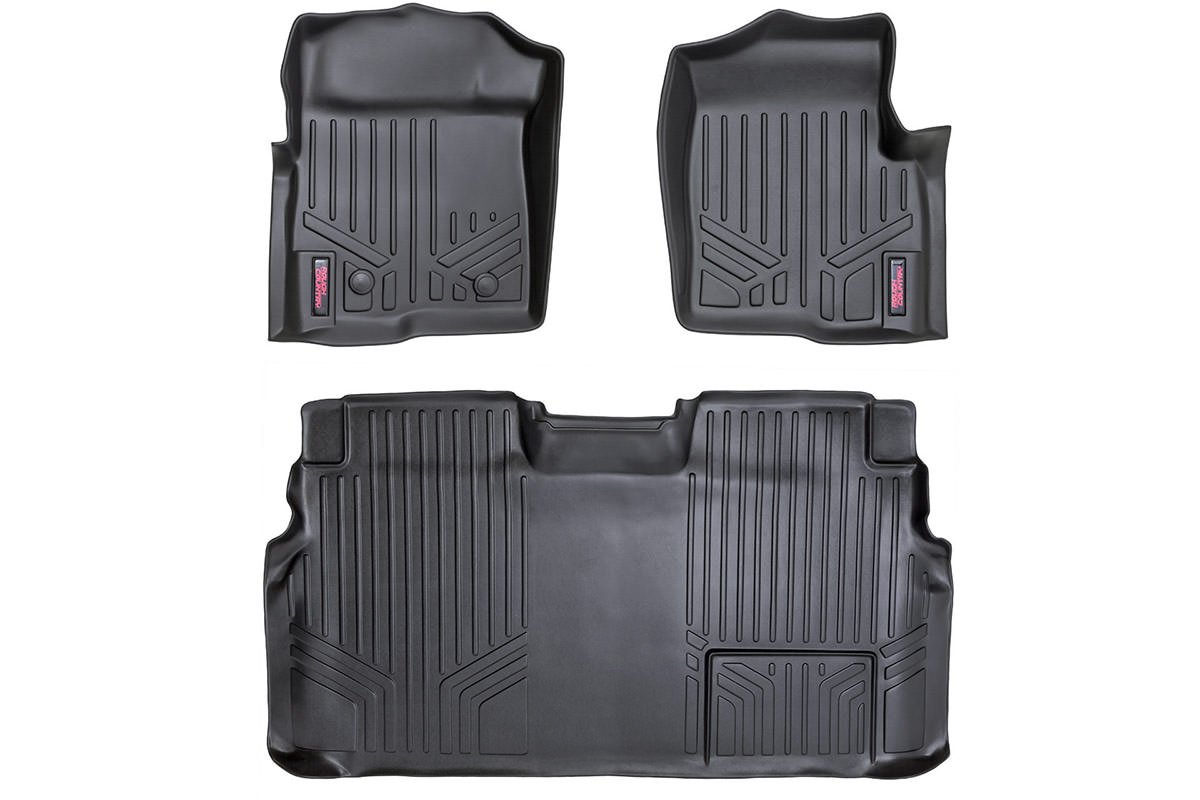 Fits Ford F-150 2WD/4WD (2011-2014) Floor Mats; FR & RR; 2 Ret Hook; M-51112