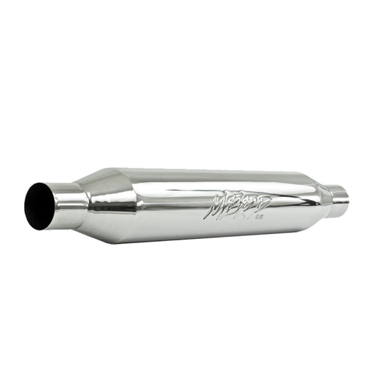 Resonator. 2.25in. Inlet. Outlet. 22in. body. 26in. overall. T304 R1015