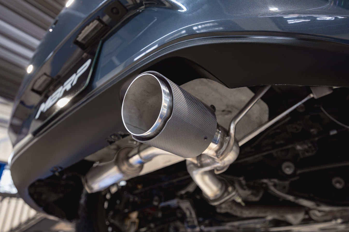 Fits 2016+ Mazda MX-5 Miata Single Rear Exit 2.5in Axle Back w/ Carbon Fiber Tips - T304