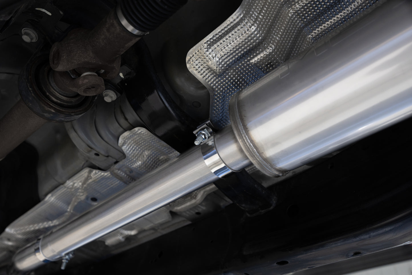 Fits 2024 Ford Ranger Black-Coated Alum. Steel Single Side Outlet 3in Cat Back Exhaust