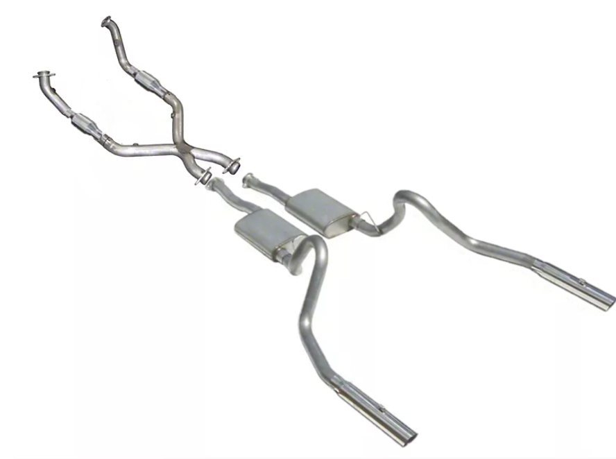 Cat Back Exhaust System 98-04 Mustang V6 Split Rear Dual Exit 2.5 in