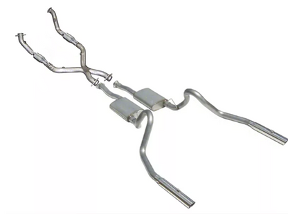 Cat Back Exhaust System 98-04 Mustang V6 Split Rear Dual Exit 2.5 in