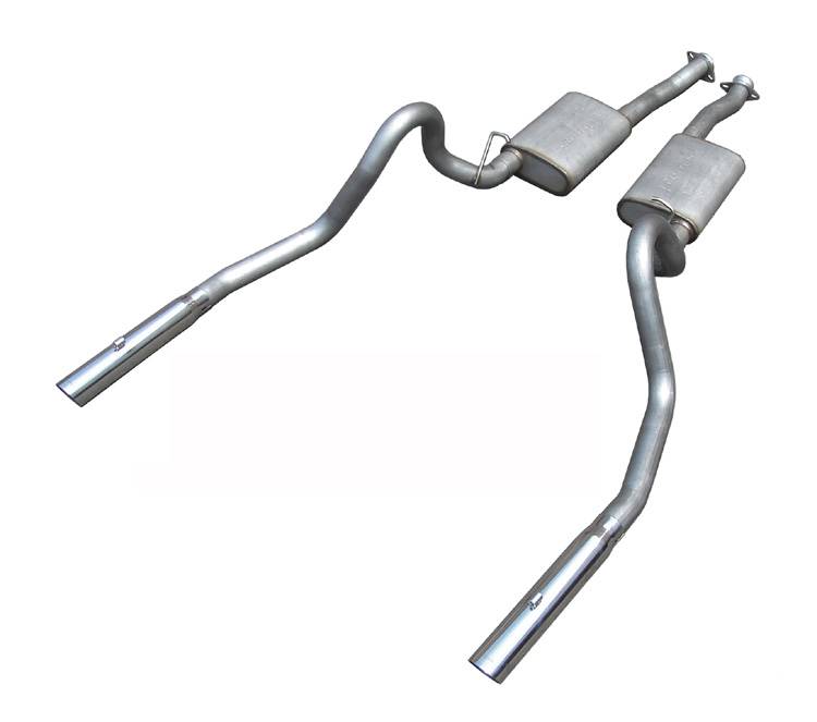Cat Back Exhaust System 98-04 Mustang V6 Split Rear Dual Exit 2.5 in