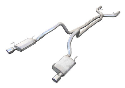 Cat Back Exhaust System 05-10 Mustang V6 Split Rear Dual Exit 2.5 in