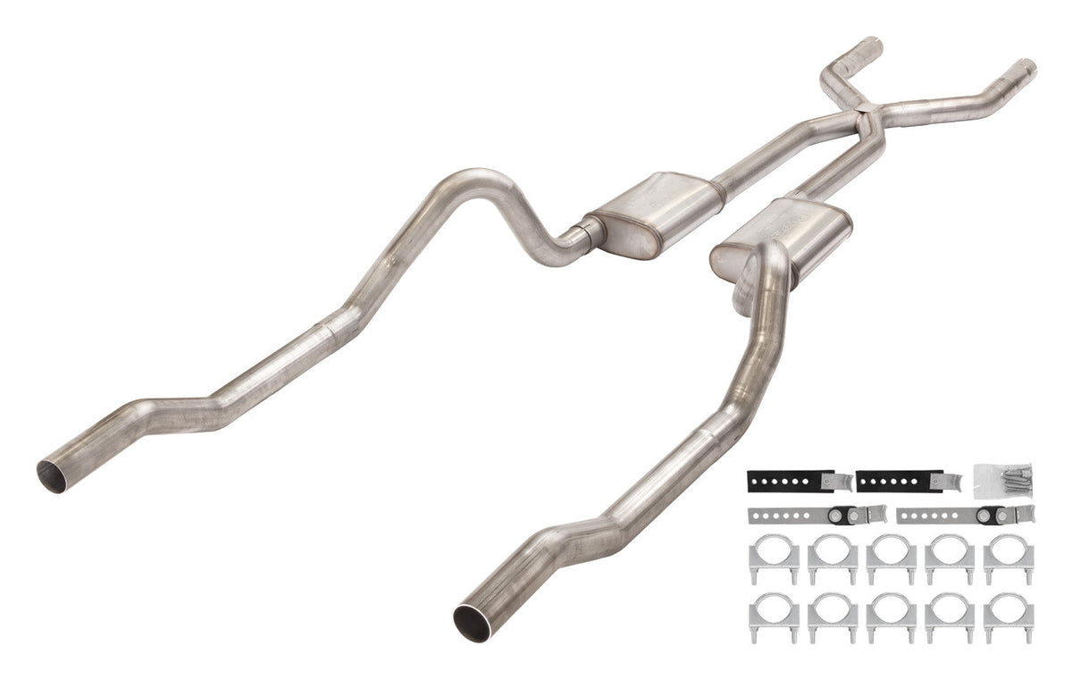 1966-1974 Dodge Charger 3 Inch Crossmember Back Exhaust System SMB13R