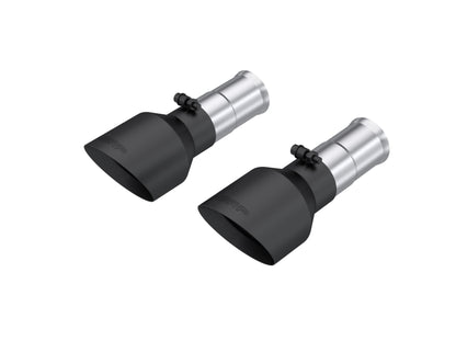 2025 Ram 1500 Tip Set, 5in OD Dual Wall Angle Cut, BLK. T5204BLK