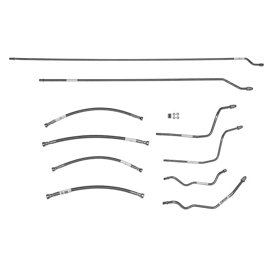 96-00 Chevrolet Silverado Fuel Line Kit Reg Cab/Long Bed Stainless Steel - Pre-Bent Fuel Lines Car Part People
