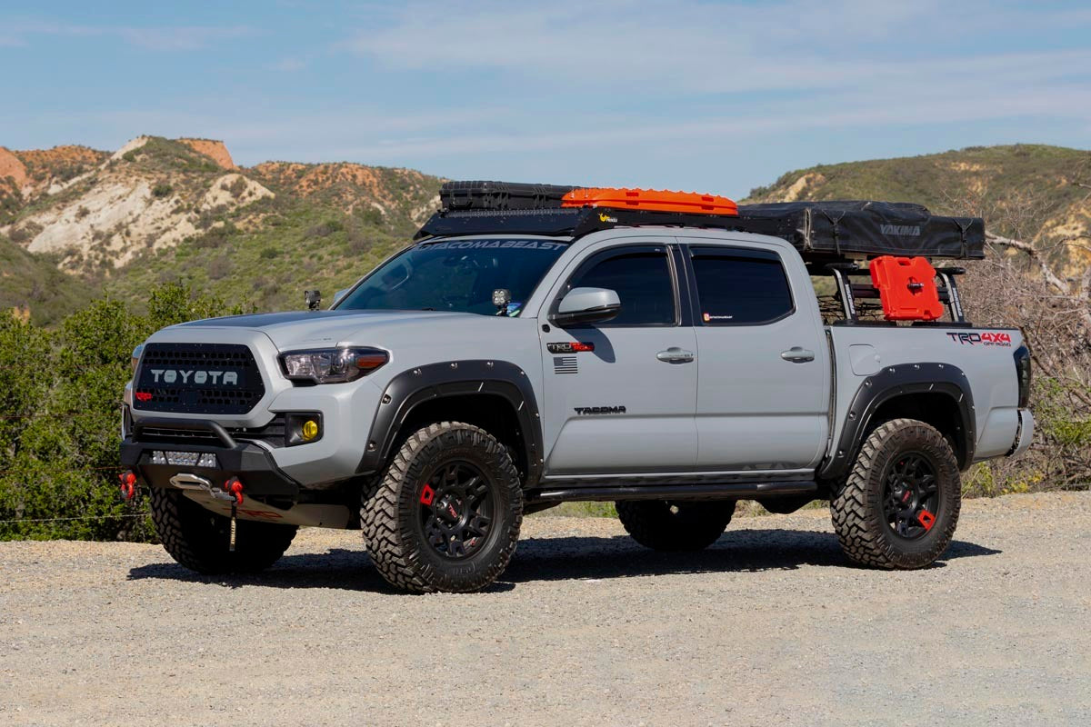 Fits Toyota Tacoma (16-23) Fender Flares; Defender; 6X3 Lunar Rock; A-T11621-6X3