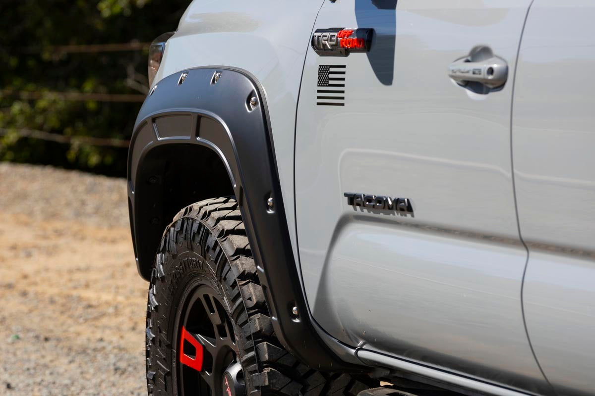 Fits Toyota Tacoma 2WD/4WD (2016-2023) Fender Flares; Defender; A-T11621