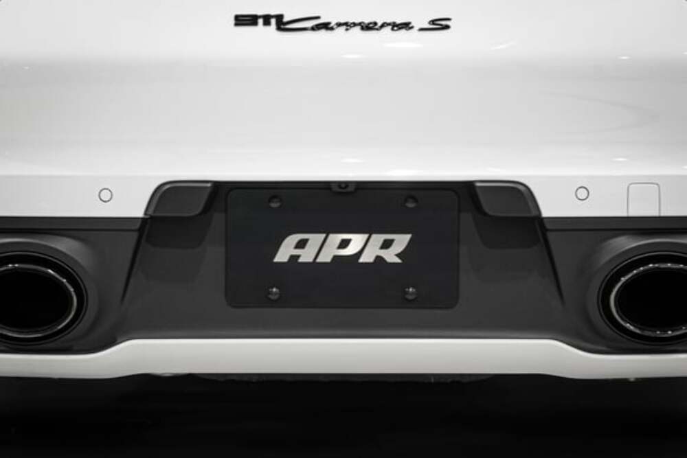 Fits 1985-2024 911 Porsche  APR License Plate - Silver on Black A1000015