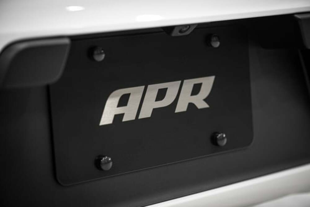 Fits 1985-2024 911 Porsche  APR License Plate - Silver on Black A1000015