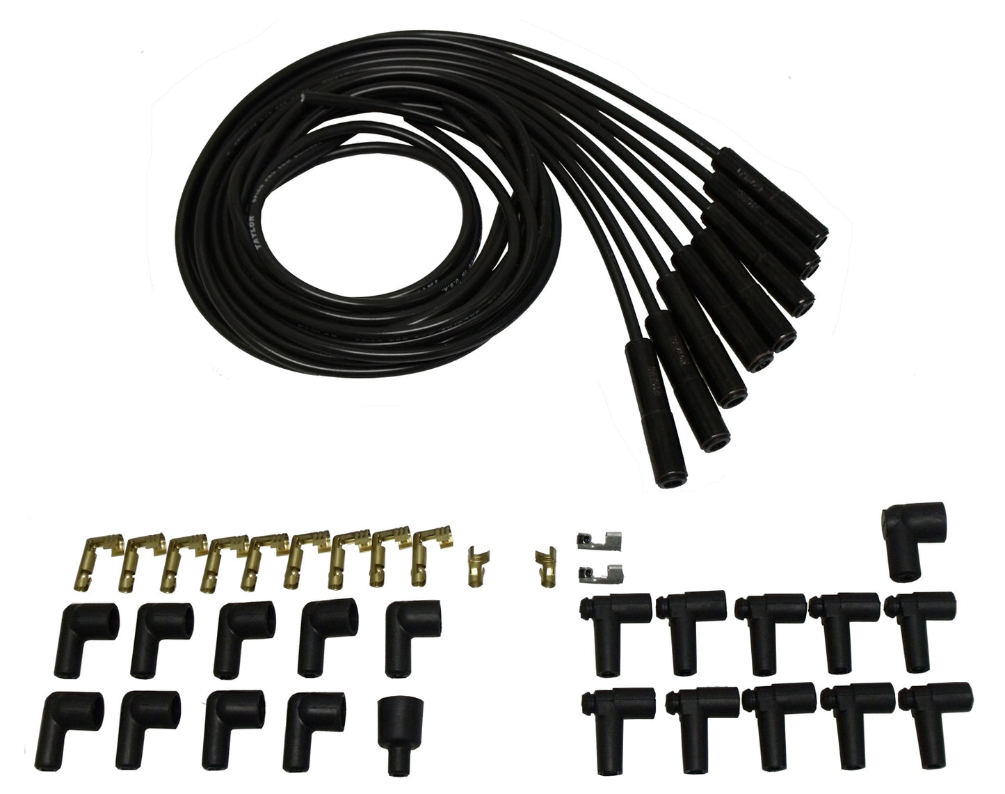 Spark Plug Wire Set Universal Silicone Spiro Pro 8mm 180? 350 ohm/ft 75055-B